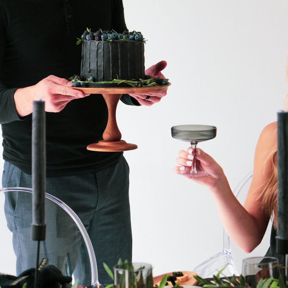 Ferm LIVING Ripple Champagne Saucers, Smoke